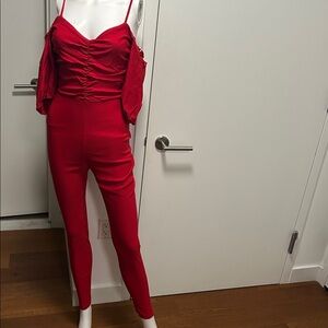 Elegant Red Women's Jumpsuit